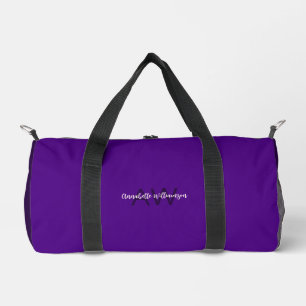 Sac De Sport Type de script élégant Initiales et nom Indigo Pur