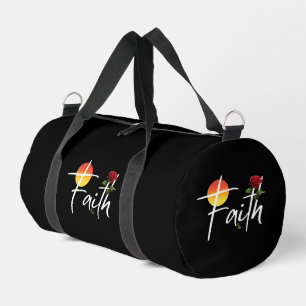 Sac De Sport Typographie de la foi avec des roses