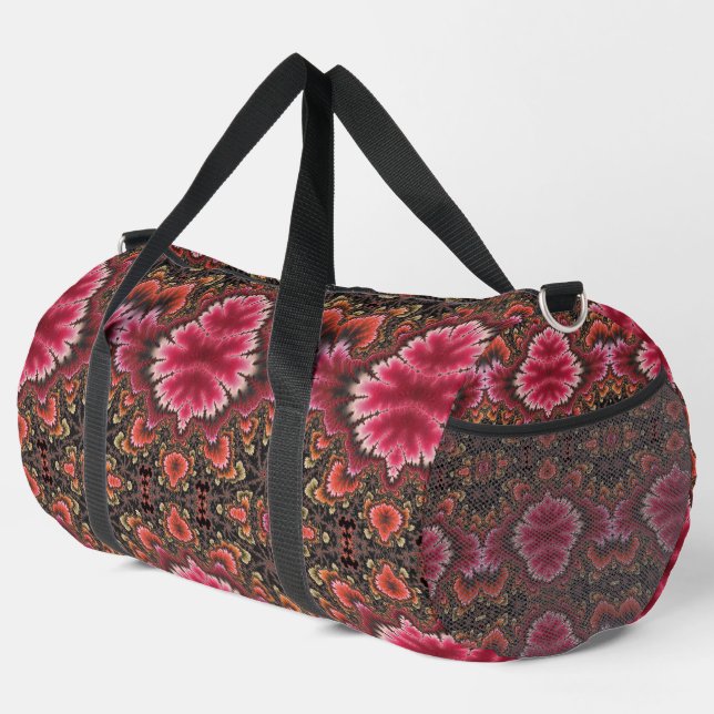 Sac De Sport Velvety Soft Pink Floral Look Fractal Abstract (Coin droit)