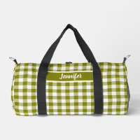 Vert olive carreaux Gingham Personnalisé