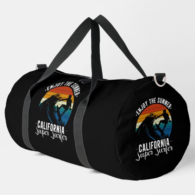 Sac De Sport Vibes de surfer d'été en Californie (Coin gauche)
