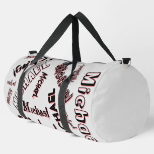 Sac De Sport Votre nom motif monogramme rose couleur ombre