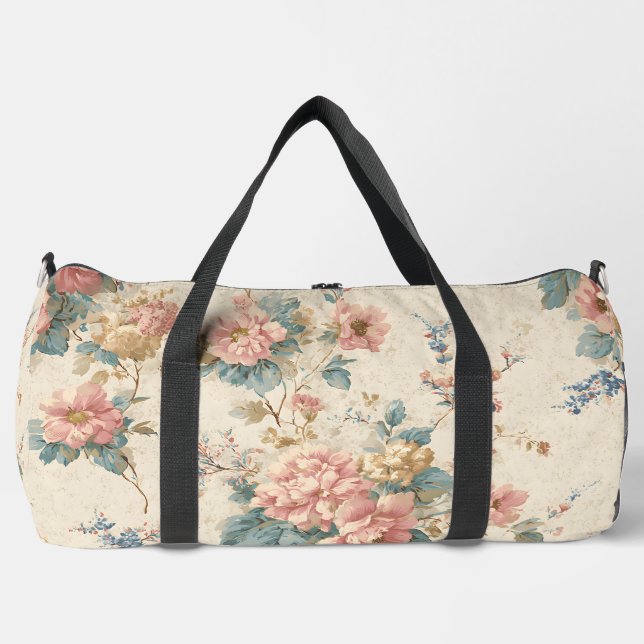 Sac De Sport Voyage Fleurs Vintage  (Recto)