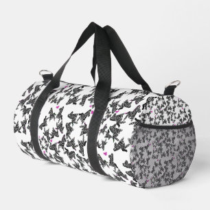 Sac De Sport Zèbre sauvage moderne noir blanc et rose