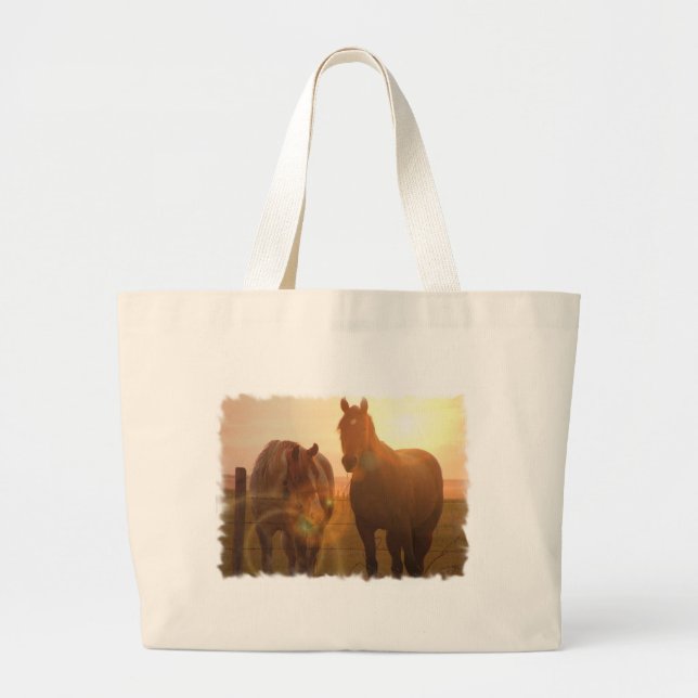 Sac de toile de chevaux de coucher du soleil (Devant)