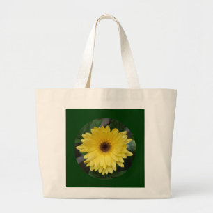 Sac de toile, marguerite africaine jaune, cercle