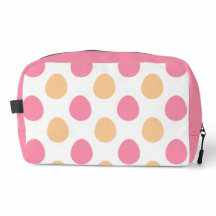 Sac de toilette à motif œufs de Pâques rose pêche