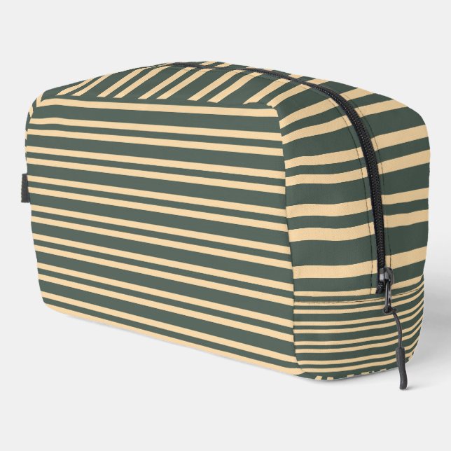 Sac de toilette à motif rayures vert jaune (Coin droit)