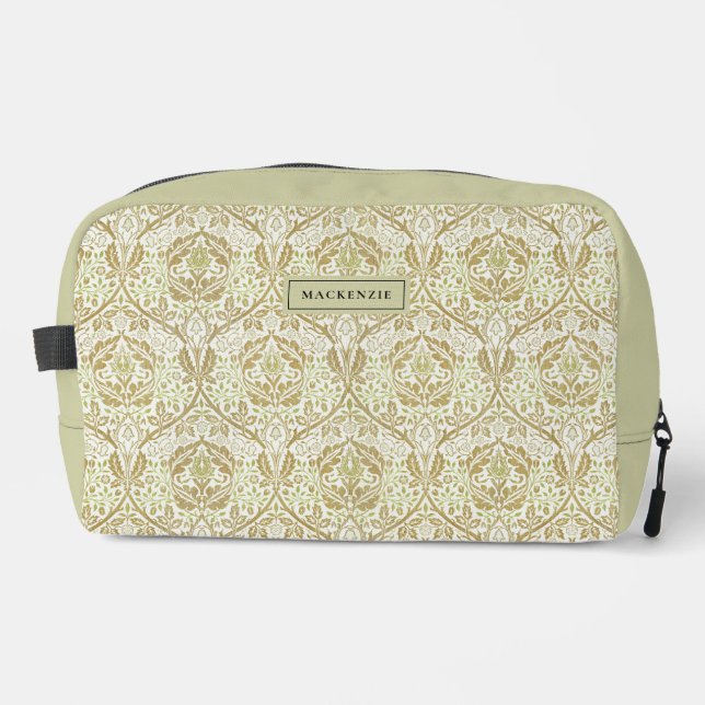 Sac de toilette à motifs floraux or élégant (Recto)