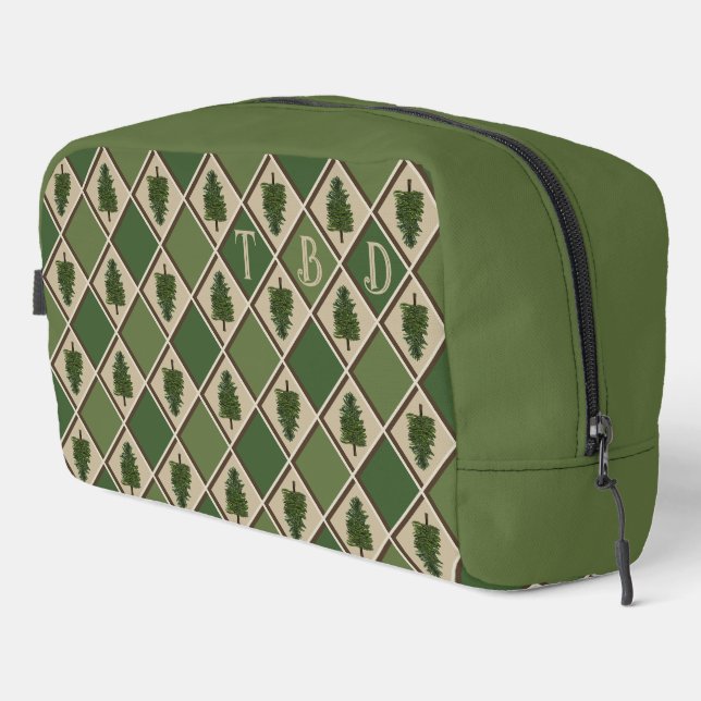 Sac de toilette Arbres à pin et Arlequin (Coin droit)