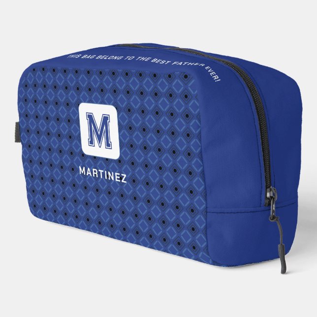 Sac de toilette bleu gris élégant pour homme/père (Coin droit)