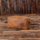 Sac de toilette en cuir Monogramme circulaire Tan