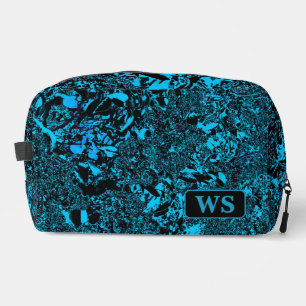 Sac de toilette en toile bleu clair vibrant Monogr