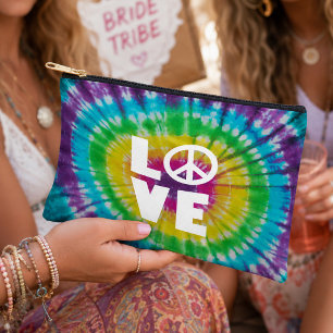 Sac de toilette LOVE signe de paix Tie-Dye Cadeau
