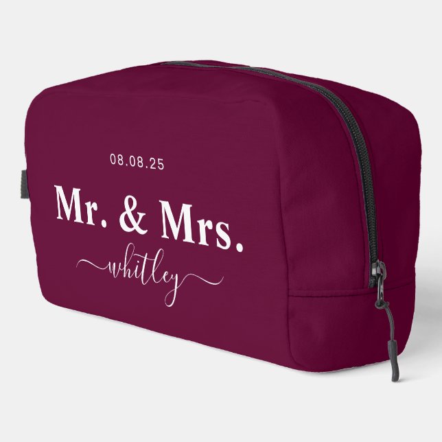Sac de toilette M. & Mme pour couple (Magenta : 5f (Coin droit)