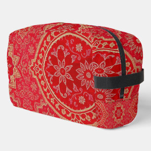 Sac de toilette motif doré rouge ORIENTAL