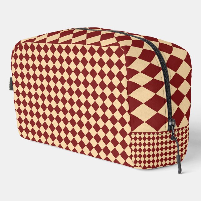 Sac de toilette Motif jaune rouge Checker diamant (Coin droit)