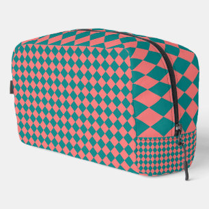 Sac de toilette Motif rose Cyan Checker Diamond