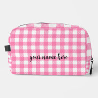 Sac de toilette personnalisé en plastique rose