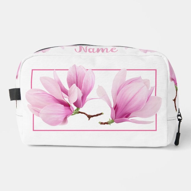 Sac de toilette personnalisé - Magnolia rose (Recto)