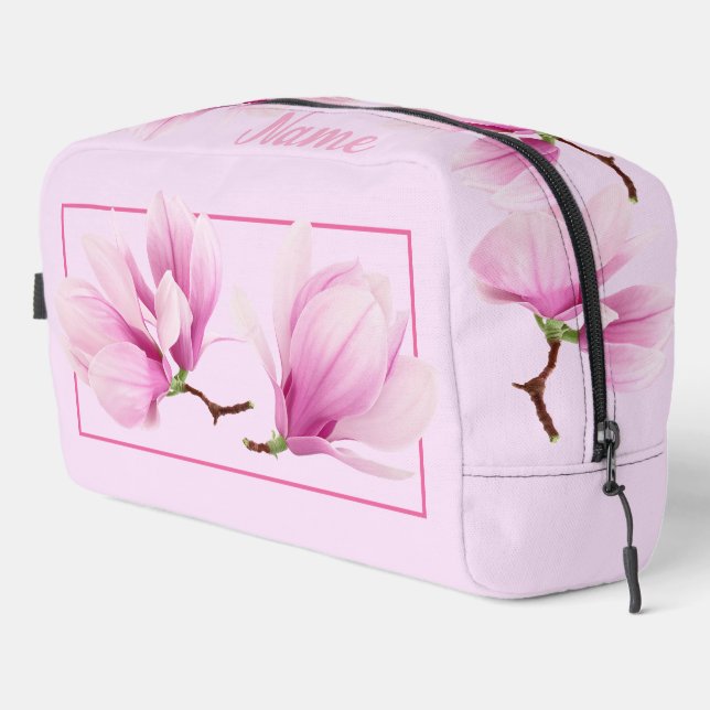 Sac de toilette personnalisé - Magnolia rose (Coin droit)