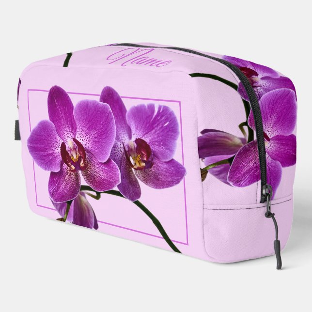 Sac de toilette personnalisé - Orchidée rose (Coin droit)