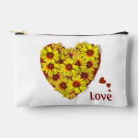 Sac de toilette petit coeur tournesol cosmétique