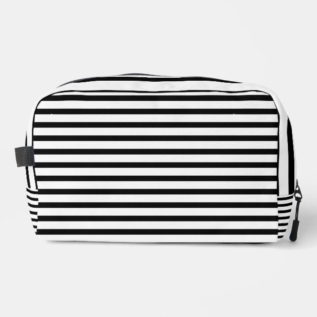 Sac de toilette rayé noir et blanc de luxe (Recto)