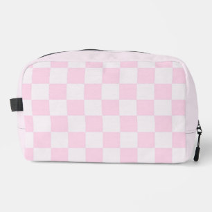 Sac de toilette rose à carreaux féminin et doux po