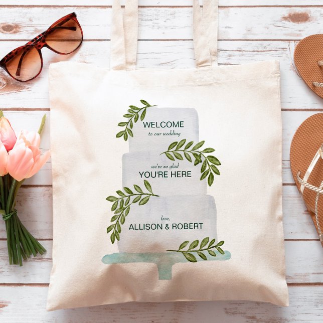 Sac de tote de bienvenue de mariage avec illustrat (Créateur téléchargé)