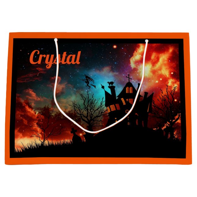 Sac de traitement Éffrayant Halloween personnalisé (Devant)