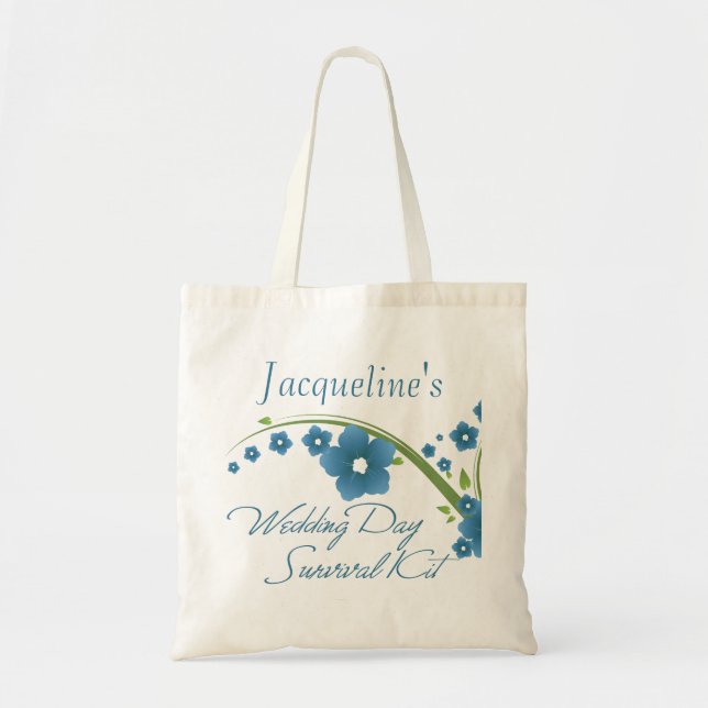 Sac de trousse de survie de jour de mariage bleu f (Devant)