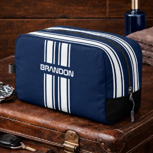 Sac de voyage personnalisé bleu marine blanc à ray
