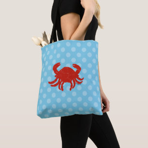 Sac de voyage pour chien à pois bleus et crabes du
