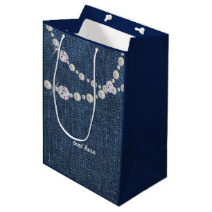 sac denim, fête d'anniversaire denim bleu sac cade