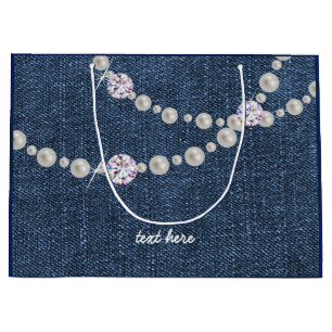 sac denim, fête d'anniversaire denim bleu sac cade