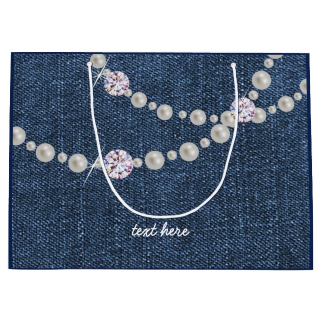 sac denim, fête d'anniversaire denim bleu sac cade (Devant)