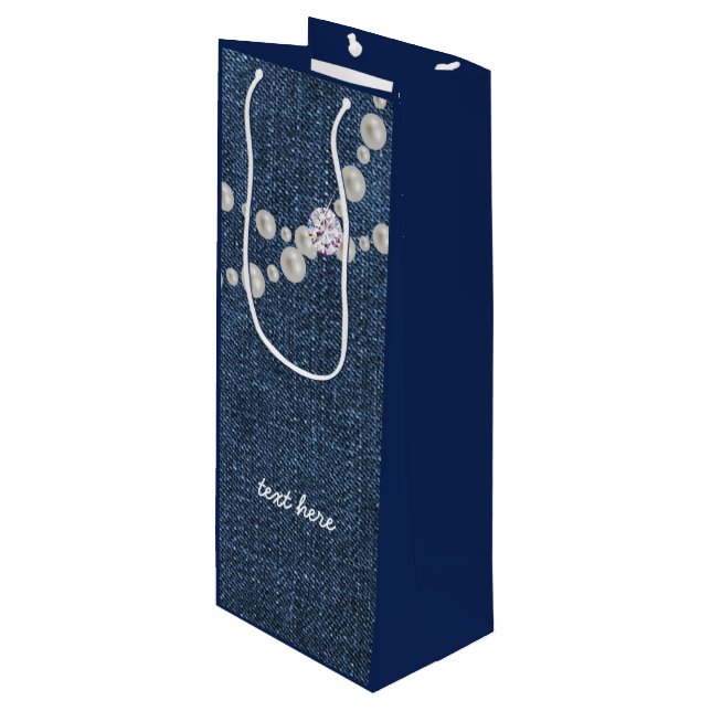 sac denim, fête d'anniversaire denim bleu sac cade (Devant Angle)