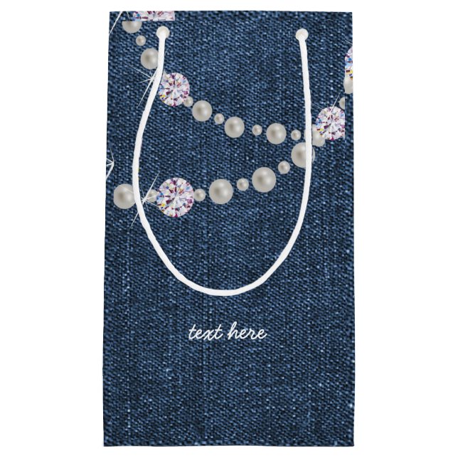 sac denim, fête d'anniversaire denim bleu sac cade (Devant)