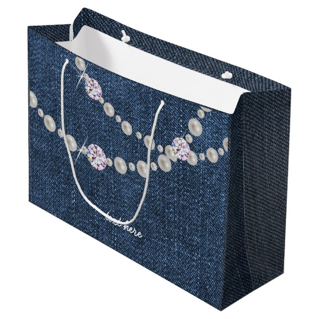 sac denim, fête d'anniversaire denim bleu sac cade (Devant Angle)