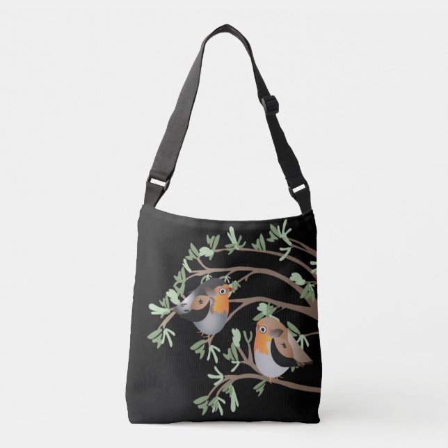sac d'épaule avec un robin (Devant)