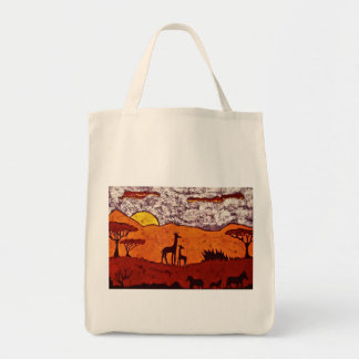 Sac d'épicerie avec le paysage africain