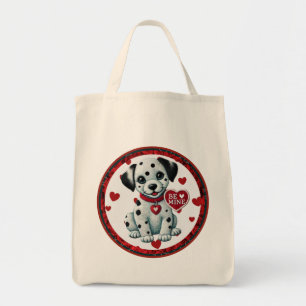 Sac d'épicerie de chiot dalmate - Be Mine Valentin