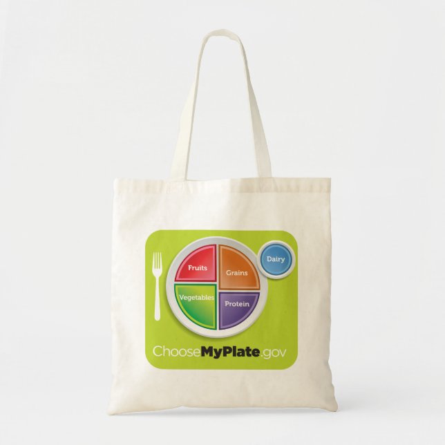 Sac d'épicerie de MyPlate - vert (Devant)