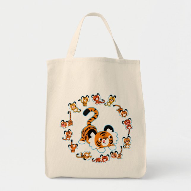 Sac d'épicerie Mandala (Bleu) de Tigers Cartoon mi (Devant)