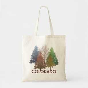 Sac d'épicerie réutilisable d'arbres colorés du