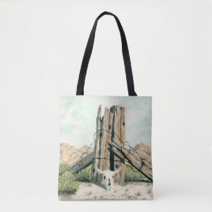 Sac désert ouest rustique ; sac fourre-tout en art