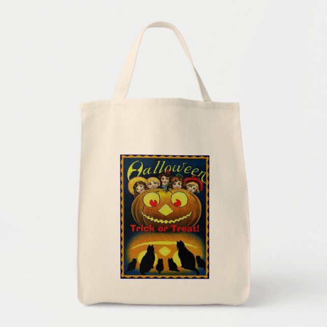 Sac d'Halloween Jack o'Lanterne et Enfants (Devant)