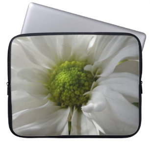 Sac d'ordinateur portable blanc Chrysanthemum