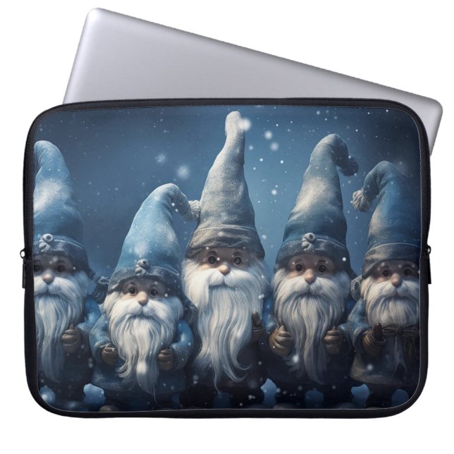 Sac d'ordinateur portable de vacances Blue Gnomes (Devant)
